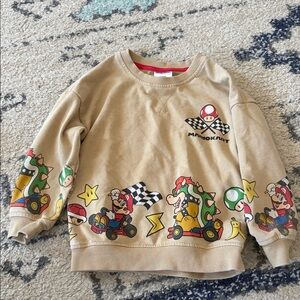 Nintendo Tan Mario Kart Kids Sweatshirt size 3T